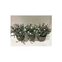 3’lü Dekoratif Yapay Çiçek Seti – Saksıda Mor, Beyaz, Pembe Aranjman