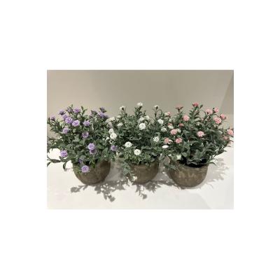 3’lü Dekoratif Yapay Çiçek Seti – Saksıda Mor, Beyaz, Pembe Aranjman