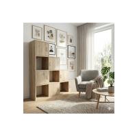 Ahşap Görünümlü Basamak Kitaplık ve Çok Amaçlı Düzenleyici Dolap (6 Kapaklı & 4 Açık Raflı)1.Sınıf MDF 