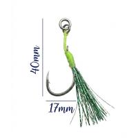 Jigging Pro 1/0 "High Vis" Yeşil Asist İğne Seti - 2 Paket (Toplam 6 Adet)