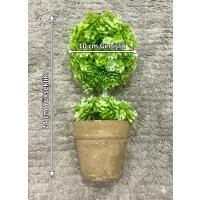 24 cm Yapay Çiçek - Hediyelik Saksılı Dekoratif Şimşir Topu