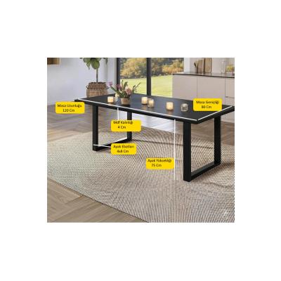 MDF ve Metal Ayaklı Modern Yemek Masası (120x80 cm)