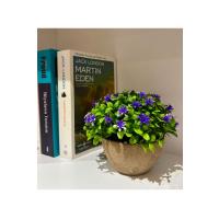 Safir Moru Detaylı Modern Yapay Bitki Tasarımı (13 cm x 17 cm)