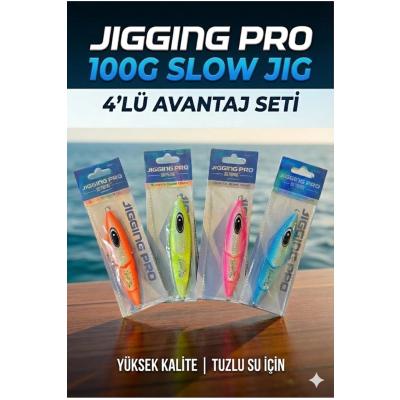 100g Slow Jig 4'lü Avantaj Seti - Derin Su ve Akıntı İçin Suni Yem