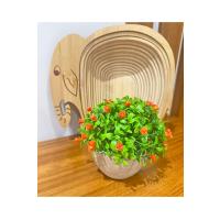 Dekoratif Saksılı Yapay Çiçek - Turuncu Minyatür Güller - Canlı Görünümlü Masaüstü Bitki