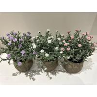 3’lü Dekoratif Yapay Çiçek Seti – Saksıda Mor, Beyaz, Pembe Aranjman