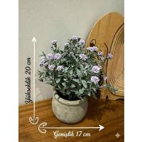 3’lü Dekoratif Yapay Çiçek Seti – Saksıda Mor, Beyaz, Pembe Aranjman