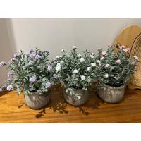 3’lü Dekoratif Yapay Çiçek Seti – Saksıda Mor, Beyaz, Pembe Aranjman