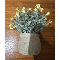 3'lü Ev ve Ofis İç Mekan Dekorasyonu için 3'lü Saksıda Sarı Çiçekli Yapay Bitki