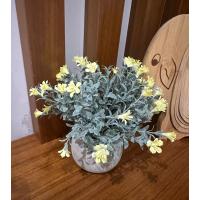 3'lü Ev ve Ofis İç Mekan Dekorasyonu için 3'lü Saksıda Sarı Çiçekli Yapay Bitki