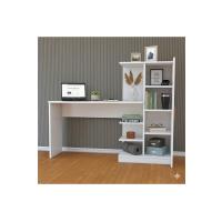 MDF Beyaz Kitaplıklı Çalışma Masası