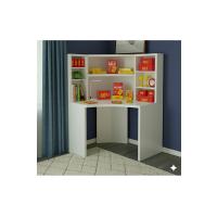 Köşe Çalışma Masası ve Kitaplık Seti: Ergonomik & Şık Beyaz MDF Tasarım