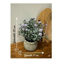 3’lü Dekoratif Yapay Çiçek Seti – Saksıda Mor, Beyaz, Pembe Aranjman