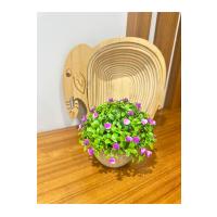 Dekoratif Saksılı Yapay Çiçek - Küçük Mor Güller Masaüstü Ofis ve Ev Süsü Hediyelik