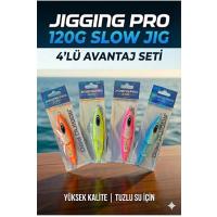 120g Slow Jig 4'lü Avantaj Seti-Tuzlu Su İçin Yüksek Kalite (Sinarit, Akya, Lahoz İçin)