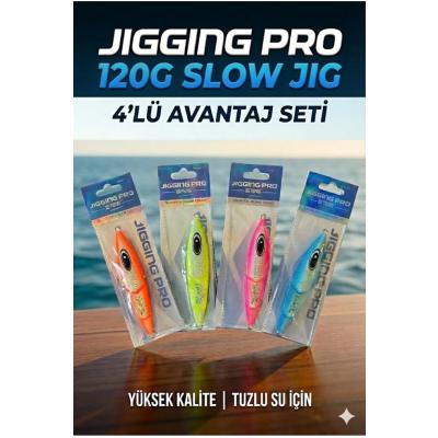 120g Slow Jig 4'lü Avantaj Seti-Tuzlu Su İçin Yüksek Kalite (Sinarit, Akya, Lahoz İçin)