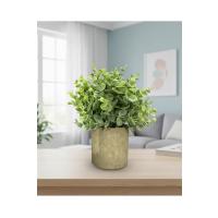 Nordik Stil Saksılı Yeşil Yapay Bitki - Masa Üstü ve Raf İçin Gerçekçi Yeşillik