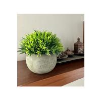 Premium Yapay Çim Topu Gri Saksıda Dekoratif Masa Üstü Çiçeği ?