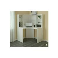 Köşe Çalışma Masası ve Kitaplık Seti: Ergonomik & Şık Beyaz MDF Tasarım