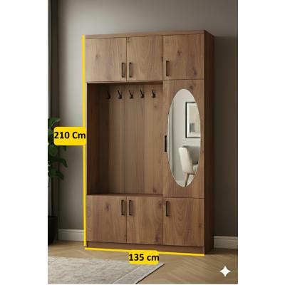 Sirius Ceviz Vestiyer | Geniş Aynalı, Askılıklı ve 1. Sınıf MDF Şıklığı