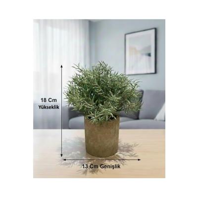 Saksılı Yapay Dağ Kekiği - Doğal Görünümlü Dekoratif Saksı Bitkisi - 18x13 cm