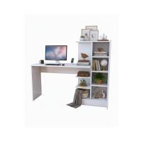 MDF Beyaz Kitaplıklı Çalışma Masası