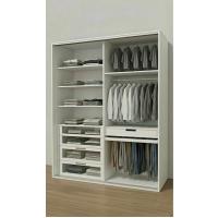 Pureline Glass 140 – Mdf Sürgü Kapaklı, Cam Çekmeceli Gardırop