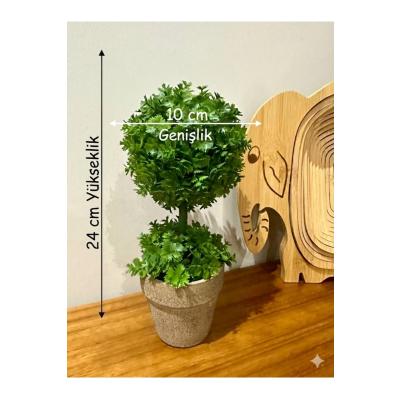 Ev ve Ofis Hediyesi Dekoratif Yapay Şimşir Ağacı - Saksılı 10x24 cm