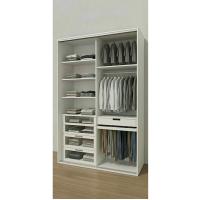 Pureline Glass 140 – Mdf Sürgü Kapaklı, Cam Çekmeceli Gardırop