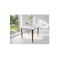 İskandinav Tarzı Modern Çalışma ve Yemek Masası - 90x70 cm Ahşap Ayahlı 1.Sınıf Beyaz Mdf