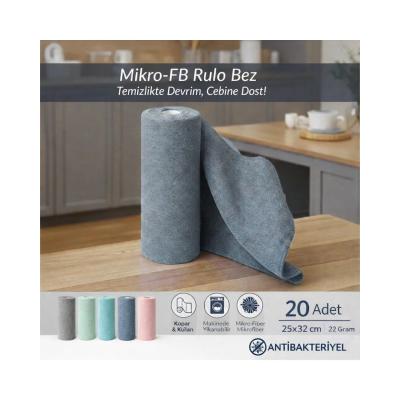 FB Cup (20'li Rulo) Mikro-Fb Çok Amaçlı %100 Mikrofiber Temizlik Bezi 25X32 Kopart Kullan (Indigo Mavisi)