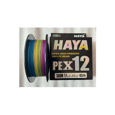 PEX12 12 Katlı %100 PE Örgü İp Misina - 500 Metre 0.27 mm 45 lb Multicolor