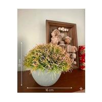 Premium Yapay Saksılı Çim Bitki - Dekoratif Ev Ofis Aksesuarı 13x16 cm ✨