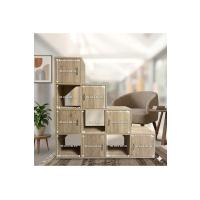 Ahşap Görünümlü Basamak Kitaplık ve Çok Amaçlı Düzenleyici Dolap (6 Kapaklı & 4 Açık Raflı)1.Sınıf MDF 