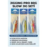 80g Slow Jig 3'lü Avantaj Seti – Tuzlu Suyun Trofe Avcısı