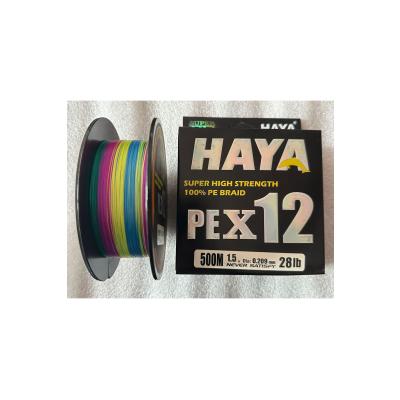 PEX12 12 Katlı Örgü İp Misina - 500 Metre 0.209mm 28lb Multicolor