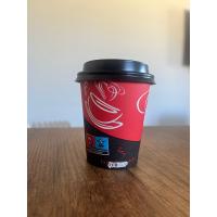 20 Adet FB CUP 8 oz Kapaklı Karton Bardak Seti - Modern Kırmızı Siyah Tasarım