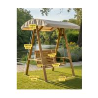 2 Kişilik Gölgelikli Ahşap Salıncak – Doğal Konfor ve Şıklık