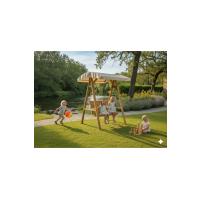 2 Kişilik Gölgelikli Ahşap Salıncak – Doğal Konfor ve Şıklık