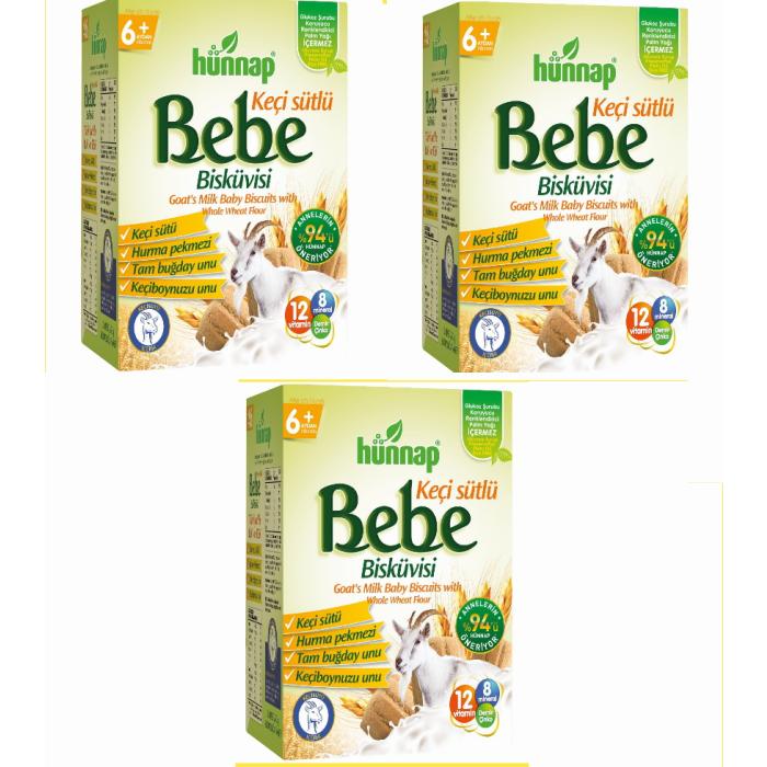 hunnap keci sutlu bebe biskuvisi 12 vitamin 8 mineral 3 paket 42 37 tl kdv