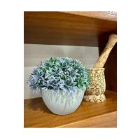 Yapay Grevillea Çiçeği Lila-Yeşil Antrasit Saksılı Premium Ofis Ev Dekorasyonu ?