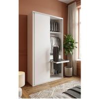 Pureline Glass 140 – Mdf Sürgü Kapaklı, Cam Çekmeceli Gardırop