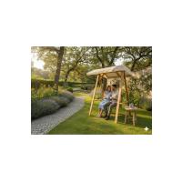 2 Kişilik Gölgelikli Ahşap Salıncak – Doğal Konfor ve Şıklık