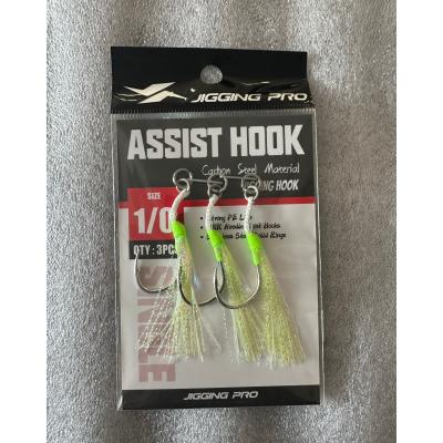 Jigging Pro 1/0 "High Vis" Yeşil Asist İğne Seti - 2 Paket (Toplam 6 Adet)