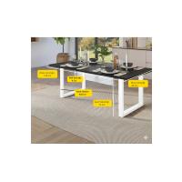 MDF ve Beyaz Metal Ayaklı Modern Yemek Masası (120x80 cm)