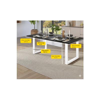 MDF ve Metal Ayaklı Modern Yemek Masası (120x80 cm)
