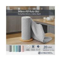 FB Cup (20'li Rulo) Mikro-Fb Çok Amaçlı %100 Mikrofiber Temizlik Bezi 25X32 Kopart Kullan(Antrasit Gri)