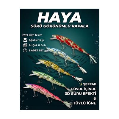 12cm 15gr Sürü Efektli Şeffaf Gövde Maket Balık (At-Çek ve Sırtı Uyumu)