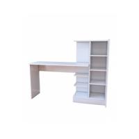 MDF Beyaz Kitaplıklı Çalışma Masası