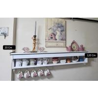 Café Royale Vintage Mutfak Rafı - Dekoratif Fincan ve Kupa Askılığı - Şık Tasarım 120cm 1. Sınıf MDF